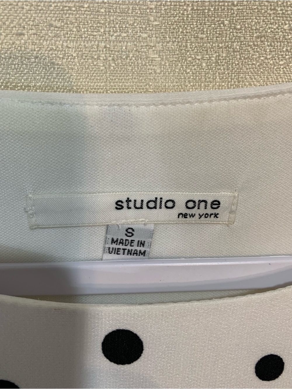 Studio One White and Black Polka Dot Midi Dress with Coral Trim a1/40 - Picture 2 of 7